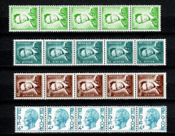 1972 R33**  & R38** & R42** & R46**  : Koning Boudewijn/Roi Baudouin - Coil Stamps