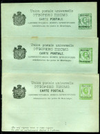 MONTENEGRO 1893 Printing Anniversary Overprint On  3 Nkr. Card, Unused.  Michel P15. Stamp In Three Shades - Montenegro