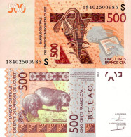 Guinea Bissau - West African States 2018 - 500 Francs - Pick 919 UNC Letter S - Guinea-Bissau