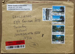 ARGENTINA 2021, COVER CORONA EPEDEMIC, REACH AFTER 2 MONTH, REO NEGRO & SANTA CRUZ MOUNTAIN, NATURE, WATER, PARK, USED T - Covers & Documents