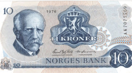 NORVEGE 10 COURONNES 1976 VF  AK 7075969 - Noorwegen