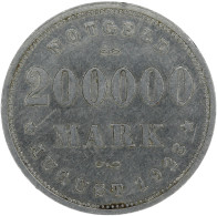 LaZooRo: Germany HAMBURG 200000 Mark 1923 XF / UNC - Monedas/ De Necesidad