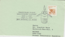 USA Transpolar Flight Anniversary Station 1937-1987 San Jacinto Ca July 14 1987 (SD227) - Eventi E Commemorazioni