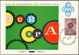 Pays Bas - Netherlands - Niederlande CM 1967 Y&T N°851 - Michel N°MK879x - 45c EUROPA - Maximumkarten (MC)