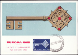 Pays Bas - Netherlands - Niederlande CM 1968 Y&T N°871 - Michel N°MK899 - 20c EUROPA - Maximum Cards