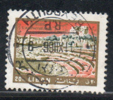 LIBANO LEBANON LIBAN 1966 AIR POST MAIL AIRMAIL AMPHITHEATER JUBAYL BYBLOS TOURISM 20p USED USATO OBLITERE' - Lebanon