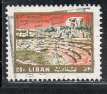 LIBANO LEBANON LIBAN 1966 AIR POST MAIL AIRMAIL AMPHITHEATER JUBAYL BYBLOS TOURISM 20p USED USATO OBLITERE' - Lebanon