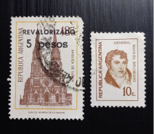 Argentine 1973 General Manuel Belgrano & 1973 Lujan Basilical Lot 2 Timbres - Gebraucht