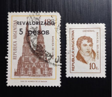 Argentine 1973 General Manuel Belgrano & 1973 Lujan Basilical Lot 2 Timbres - Used Stamps