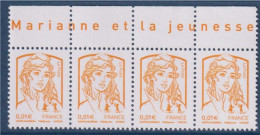 Marianne Et La Jeunesse Gommées X 4 Valeur 0.01€ Avec Haut De Feuille Mention Marianne Et La Jeunesse N°4763 Neuf - 2013-2018 Marianne (Ciappa-Kawena)