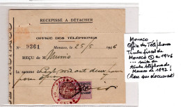 MONACO  OFFICE TELEPHONES  TIMBRE FISCAL 1946 - Fiscaux
