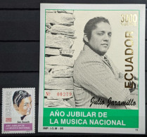 Ecuador, 1996, Mi 2317, Year Of Folk Music, Julio Jaramillo, Musician, 1v + Block 151, MNH - Musique