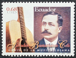 Ecuador, 2001, Mi 2564, Salvador Bustamante Celi, 125th Birth Anniv., Composer, Guitar, V, MNH - Musique