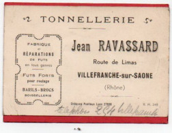 Carte De Visite 69 Rhône  VILLEFRANCHE SUR SAONE Tonnellerie Jean RAVASSARD  - F1 - Cartes De Visite
