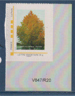 MonTimbraMoi, France -20g Vertical, Série Nature, Erable En Automne Pessac, Type Noeud - Unused Stamps