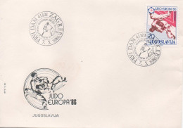 Yugoslavia 1986, FDC, Michel 2158, European Judo Championship, First Day Cancel Zagreb - Judo