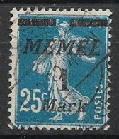 MEMEL OCCUPAZIONE TEDESCA 1922  AMMINISTRAZIONE FRANCESE UNIF. 67 USATO VF - Andere & Zonder Classificatie