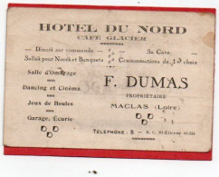 Carte De Visite 42 LOIRE MACLAS HOTEL DU NORD DUMAS - F3 - Cartes De Visite