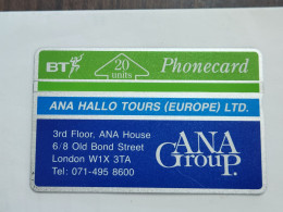 United Kingdom-(BTP049)-ANA-Hallo Tours-(55)(20units)-(112B60842)-(tirage-4.600)(price Cataloge-5.00£-mint) - BT Private Issues