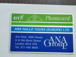 United Kingdom-(BTP049)-ANA-Hallo Tours-(56)(20units)-(112B61796)(tirage-4.600)(price Cataloge-5.00£-mint) - BT Emissions Privées