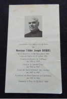 44 - TREFFIEUX - AVIS DE DECES - MONSIEUR L'ABBE JOSEPH GICQUEL DCDLE 30 AOUT 1964 - Obituary Notices