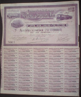 Tranvia De Mondariz A Vigo 50 Ptas, 1915  Uncancelled + Coupon Sheet - Cine & Teatro