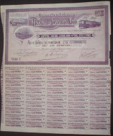 Tranvia De Mondariz A Vigo 50 Ptas, 1915  Uncancelled + Coupon Sheet - Cinéma & Théatre