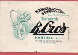 Carte De Visite 26 DROME MANTHES Manufacture D'emballages CROS - F3 - Cartes De Visite