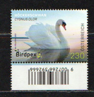 2022. AUTRICHE. Cygne Tuberculé (BIRDPEX - Philatelic Exhibition 'birds') Haute Faciale Neuf ** Bord De Feuille - Cigni