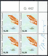 Greenland 2010. 50 Anniv Airline "Air Greenland" Michel  559  Plate Block MNH. Signed. - Blocks & Sheetlets