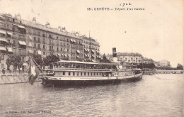 SUISSE - GENEVE - Départ D'un Bateau - Carte Postale Ancienne - Genève