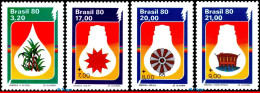 Ref. BR-1680-83 BRAZIL 1980 - ENERGY ALTERNATIVES,ALCOHOL, SOLAR, WIND, HYDRO, SET MNH, SCIENCE 4V Sc# 1680-83 - Water