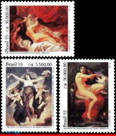 Ref. BR-2404-06 BRAZIL 1993 - PAINTINGS BY PEDROAMERICO, ART, MI# 2519-21, SET MNH, FAMOUS PEOPLE 3V Sc# 2404-2406 - Unused Stamps