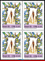 Ref. BR-2422-Q BRAZIL 1993 - VIRGIN OF NAZARE,RELIGIOUS FESTIVAL, MI# 2547, BLOCK MNH, RELIGION 4V Sc# 2422 - Unused Stamps