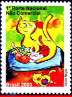 Ref. BR-2913-DP BRAZIL 2004 - CATS 2003,DEPERSONALIZED MNH, ANIMALS, FAUNA 1V Sc# 2913 - Personnalisés