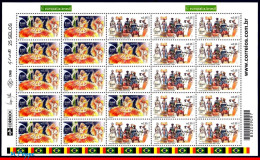 Ref. BR-3199-00-FO BRAZIL 2011 - WITH BELGIUM, FOLKLORE,EUROPALIA, CARNIVAL, DANCE, MNH, JOINT ISSUE 25V Sc# 3199-3200 - Emissions Communes