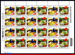 Ref. BR-3217-FO BRAZIL 2012 - MEXICO - FOODSMAIZE, CASSAVA & POZOLE, SHEET MNH, JOINT ISSUE 24V Sc# 3217 - Alimentation