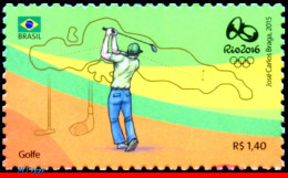 Ref. BR-3318AB BRAZIL 2015 - OLYMPIC GAMES, RIO 2016,GOLF, STAMP OF 4TH SHEET, MNH, SPORTS 3V Sc# 3318AB - Summer 2016: Rio De Janeiro