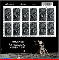 Ref. BR-V2019-13-F BRAZIL 2019 - TRIBUTE TO LUNAR LANDINGMISSION, MOON, APOLLO 11, SHEET MNH, SPACE EXPLORATION 12V - Stati Uniti