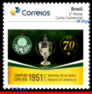 Ref. BR-V2021-51 BRAZIL 2021 - PALMEIRAS, WORLD CHAMPIONIN 1951, FAMOUS TEAM, PB-192, MNH, FOOTBALL SOCCER 1V - Clubs Mythiques