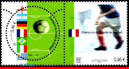 Ref. FR-2891 FRANCE 2002 - WORLD CUP CHAMPIONSHIPS,,FIFA, SPORTS, FLAGS, MI# 3620-21, MNH, FOOTBALL SOCCER 2V Sc# 2891 - Emissions Communes