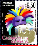 Ref. MX-2615 MEXICO 2009 - CARNIVAL, MASCARA,MNH, ART 1V Sc# 2615 - Carnavales