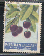 LIBANO LEBANON LIBAN 1962 FRUITS CHERRIES 50p USED USATO OBLITERE' - Lebanon