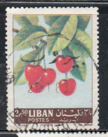 LIBANO LEBANON LIBAN 1962 FRUITS CHERRIES 2.50p USED USATO OBLITERE' - Lebanon