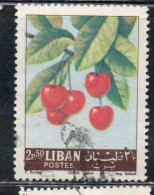 LIBANO LEBANON LIBAN 1962 FRUITS CHERRIES 2.50p USED USATO OBLITERE' - Lebanon