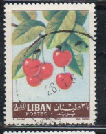 LIBANO LEBANON LIBAN 1962 FRUITS CHERRIES 2.50p USED USATO OBLITERE' - Lebanon