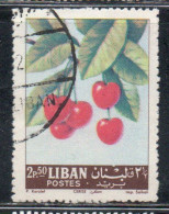 LIBANO LEBANON LIBAN 1962 FRUITS CHERRIES 2.50p USED USATO OBLITERE' - Lebanon