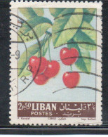 LIBANO LEBANON LIBAN 1962 FRUITS CHERRIES 2.50p USED USATO OBLITERE' - Lebanon