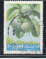 LIBANO LEBANON LIBAN 1962 FRUITS FIGS 5p USED USATO OBLITERE' - Lebanon