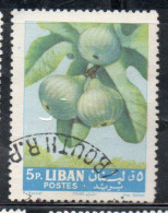 LIBANO LEBANON LIBAN 1962 FRUITS FIGS 5p USED USATO OBLITERE' - Lebanon